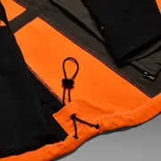 Close-up view of the interior of a work jacket showing the drawstring and stitching details.