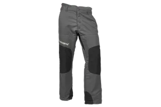 Front view of Husqvarna work trousers with reinforced knee areas.
