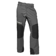 Front view of Husqvarna work trousers with reinforced knee areas.