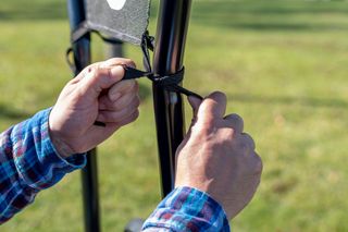Tractor Sun Shade - Securing shade