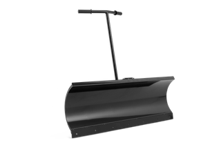 Zijaanzicht van een sneeuwploegbevestiging met een handvat.