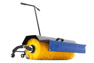 Seitenansicht eines großen Bürstenaufsatzes für eine Kehrmaschine.