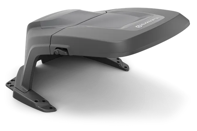 Seitenansicht einer Schutzabdeckung eines Husqvarna Mähroboters.
