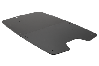 Vue de dessus d’un matériau de construction plat et rectangulaire avec plusieurs trous.