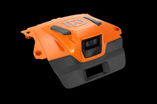 Top view of a Husqvarna robotic lawn mower cover.