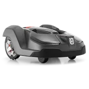 Side view of a Husqvarna robotic lawn mower.