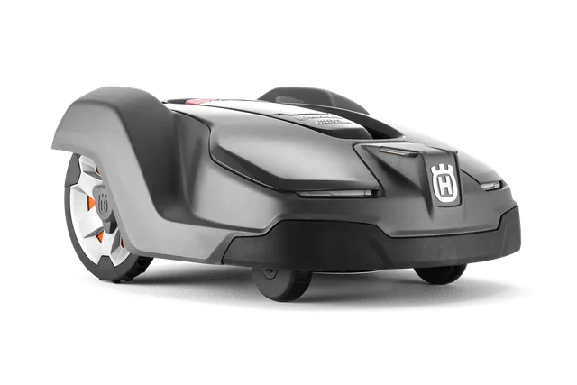 Вид роботизованої газонокосарки Husqvarna збоку.