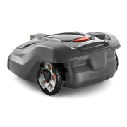 Side view of a Husqvarna robotic lawn mower.