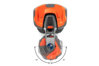 Top view of a Husqvarna product showcasing its adjustable handle feature.