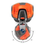 Top view of a Husqvarna product showcasing its adjustable handle feature.