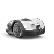 Side view of a robotic lawn mower.
