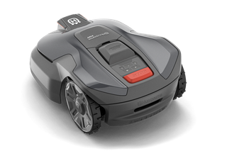 Een Husqvarna Automower® 312V-robotmaaier met een gestroomlijnd ontwerp.