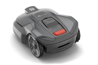 Роботизована газонокосарка Husqvarna Automower® 312V, що демонструє свій елегантний дизайн.