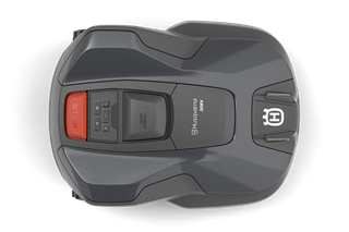 Bovenaanzicht van een Husqvarna robotmaaier.
