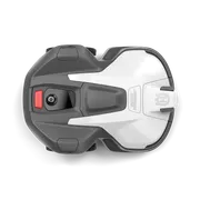 Top view of a robotic lawn mower.