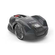 Seitenansicht eines Husqvarna Mähroboters zur Präsentation seines Designs.