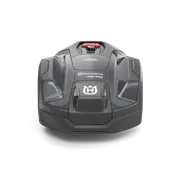 Vista frontal de um robô corta-relva Husqvarna 305E NERA.