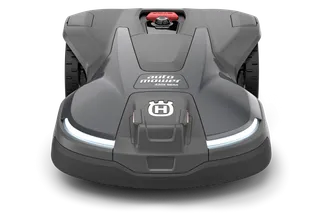 Front view of a Husqvarna robotic lawn mower model 450X NERA.