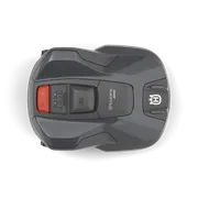 Top view of a Husqvarna robotic lawn mower.
