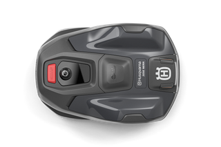 Husqvarna Automower®® 305E NERA. Bovenaanzicht van een robotmaaier met een slank ontwerp.