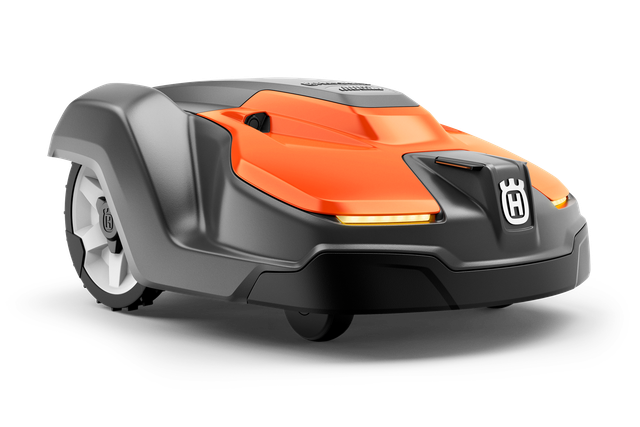 Seitenansicht eines Husqvarna Mähroboters.