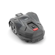 A Husqvarna robotfűnyíró oldalnézete látható vezérlőgombokkal.