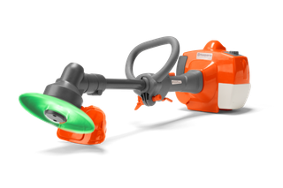 Widok z boku na narzędzie budowlane Husqvarna z uchwytem i mocowaniem tarczy.