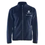 Vorderansicht einer Fleecejacke mit Husqvarna-Logo und Reißverschlusstaschen.