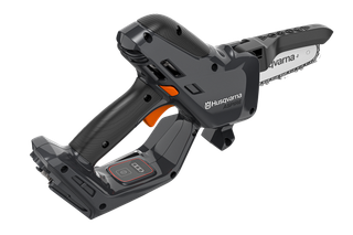 Side view of a Husqvarna Aspire battery-powered chainsaw.