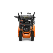 Souffleuse à neige à essence Husqvarna série 300 orange en studio.