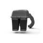 Front view of a Husqvarna grass collector attachment for a lawn mower.