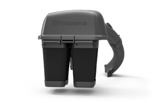 Collecting Bag ClearCut™. Side view of a Husqvarna grass catcher attachment for lawn mowers.
