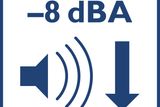 Ikona koja ukazuje na smanjenje nivoa buke za 8 dBA.