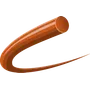 Decorative element with a curved brown shape.