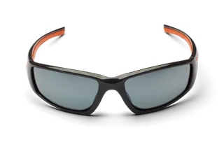 Front view of protective eyewear with tinted lenses.