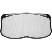 Vue de face d’une visière grillagée de protection pour équipement de travail.