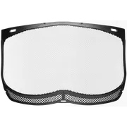 Vista frontale di uno schermo protettivo a rete per attrezzature da esterno.