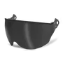Front view of a protective visor designed for safety helmets.