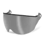 Front view of a protective visor designed for safety helmets.