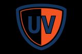 Decorative element featuring a shield with the letters 'UV'.