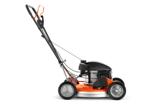 HUSQVARNA KLIPPO LB 453S. Ergonoomilise käepidemega möödasõidu muruniiduki külgvaade.