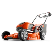 Πλάγια όψη χλοοκοπτικού Husqvarna με μπαταρία.