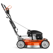 HUSQVARNA KLIPPO LB 553S e. Side view of a lawn mower with a visible engine and handle.