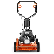 HUSQVARNA KLIPPO LB 548S e. Rear view of a lawn mower with visible handle and wheels.