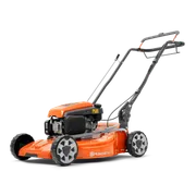 Страничен изглед на косачка Husqvarna с ергономична дръжка.