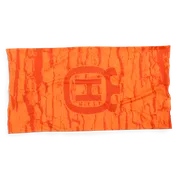 Decorative element with abstract pattern and logo design.