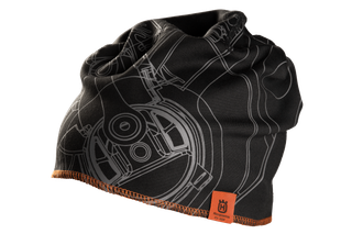 Bonnet Husqvarna avec motifs techniques et écusson logo Husqvarna.