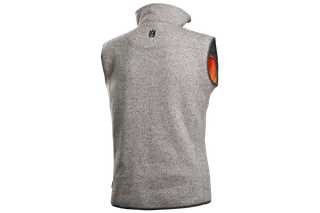 Vue arrière d’un gilet de travail sans manches avec logo Husqvarna dans le dos.