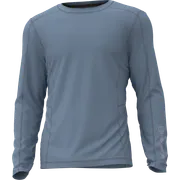 Vue de face d’une chemise de travail à manches longues avec coutures apparentes.