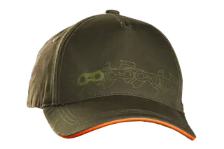 Cappellino Xplorer, catena X-cut. Vista frontale di un tappo con il disegno di una catena sulla tesa.